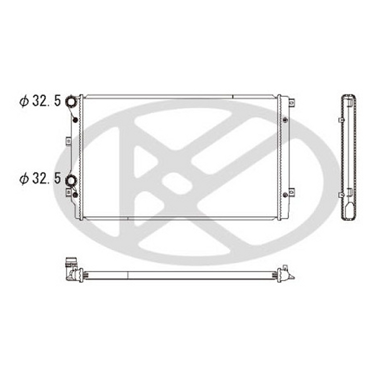 Радіатор двигуна (мкпп) AUDI A3, TT, SEAT ALTEA, ALTEA XL, LEON, TOLEDO III, SKODA OCTAVIA II, RAPID, SUPERB II, YETI, VW BEETLE, CADDY ALLTRACK IV, CADDY III, CADDY IV, CC B7 1.0-3.6 02.03-12.20 фото 4