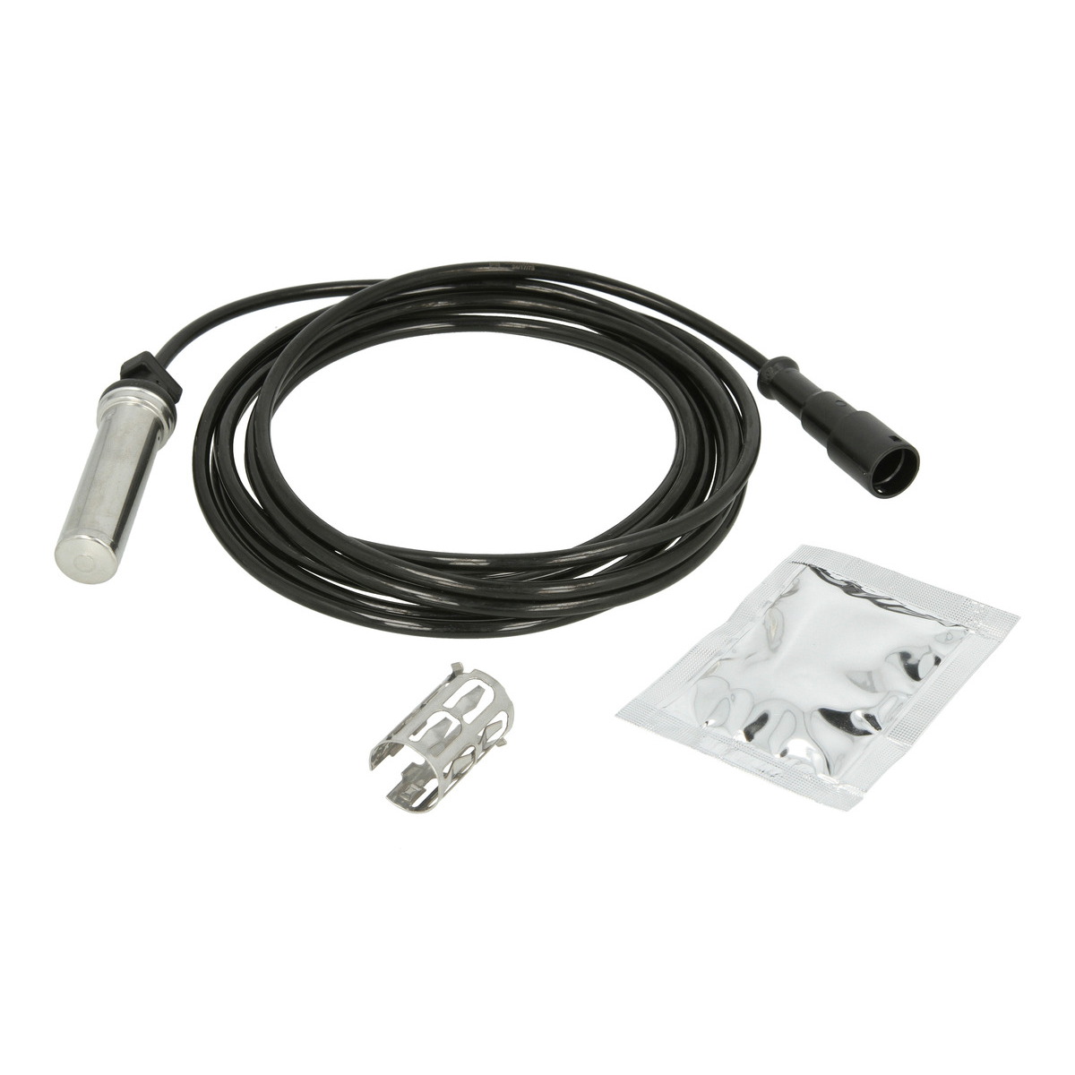 Датчик ABS задн лів (прямий, 3000мм, 2pin) MERCEDES ACTROS, ACTROS MP2 / MP3, ATEGO, AXOR, AXOR 2, ECONIC, TOURINO (O 510), TOURO (O 500), UNIMOG, AUDI A6 C5, JEEP GRAND CHEROKEE II