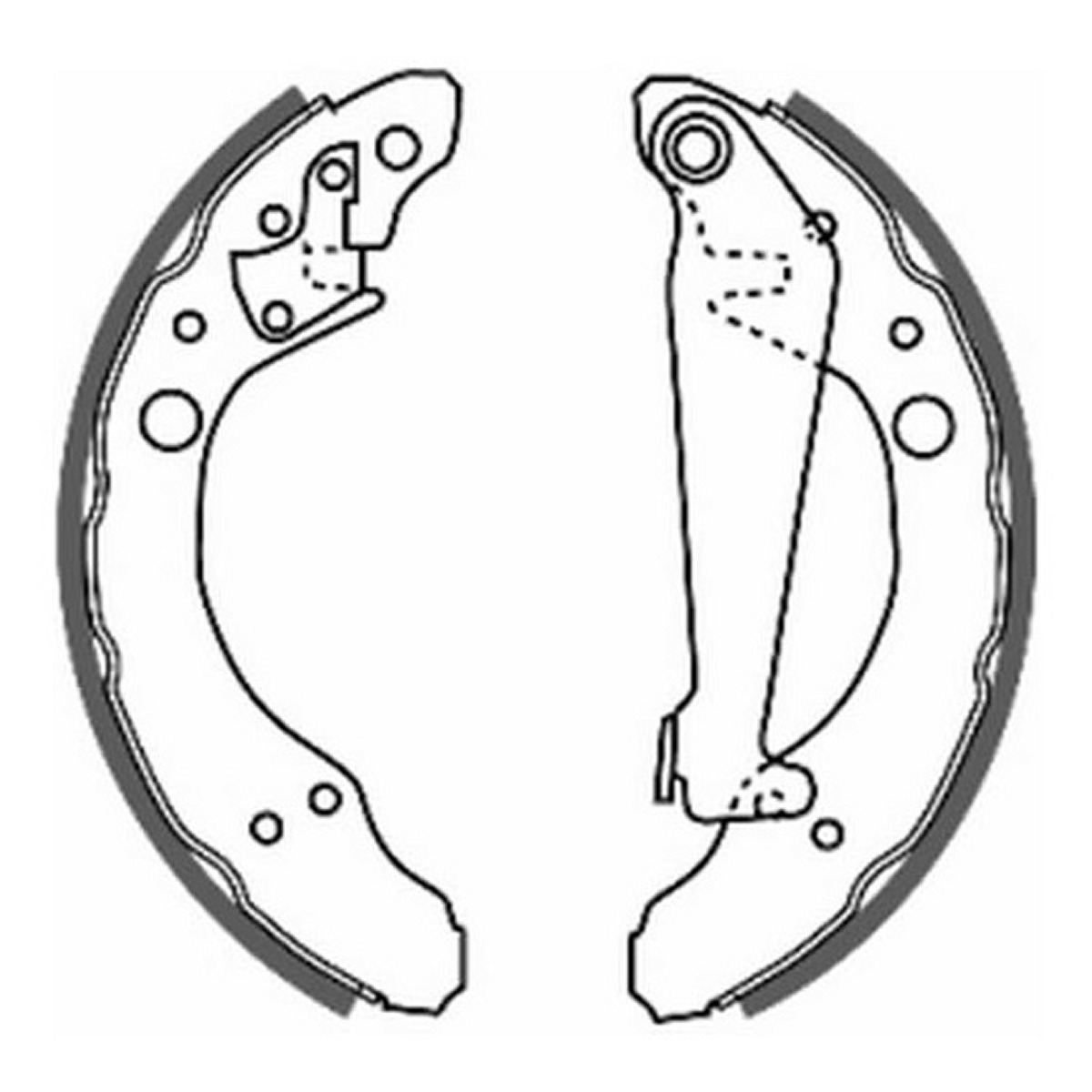 Гальмівна колодка AUDI 100 C1, 100 C2, 50, 80 B1, 80 B2, 80 B3, 90 B2, 90 B3, COUPE B2, SEAT CORDOBA VARIO, SKODA E-CITIGO, FABIA II PRAKTIK, FABIA III PRAKTIK, VW GOLF I 0.8-Electric 11.68- фото 3