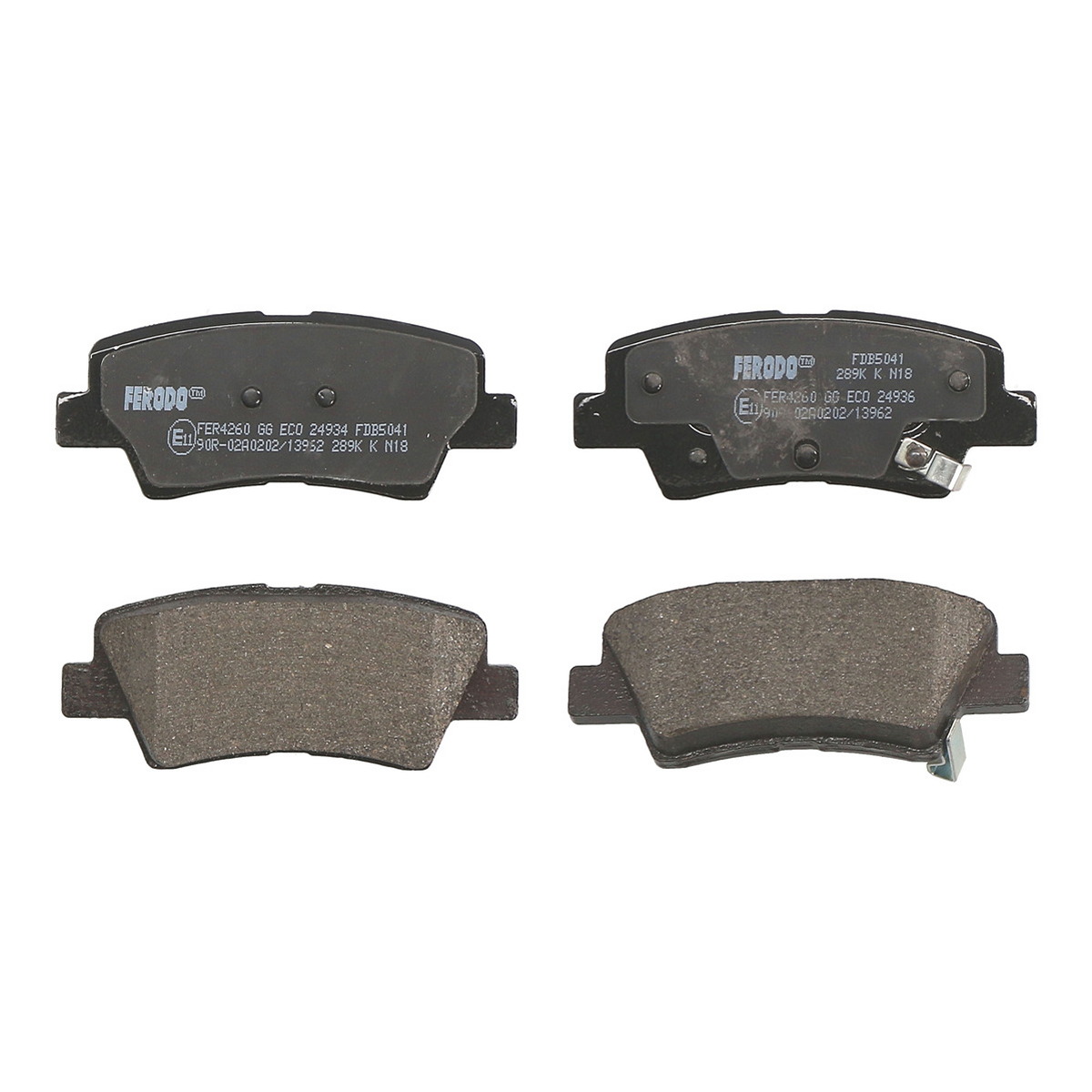 Комплект гальмівних колодок задн , HYUNDAI ACCENT IV, ACCENT V, ELANTRA VI, I20 ACTIVE, I20 II, I40 I, I40 I CW, IONIQ, IX35, SOLARIS, TUCSON, KIA NIRO, NIRO I, OPTIMA, RIO IV 1.0-Electric 06.10-
