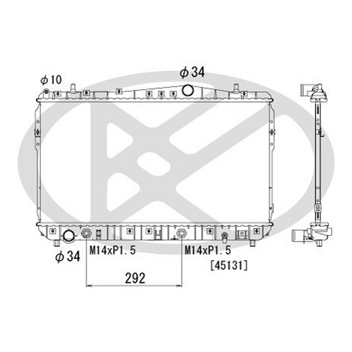 Радіатор двигуна CHEVROLET LACETTI, NUBIRA, OPTRA, DAEWOO LACETTI, NUBIRA 1.4-2.0D 07.03- фото 4
