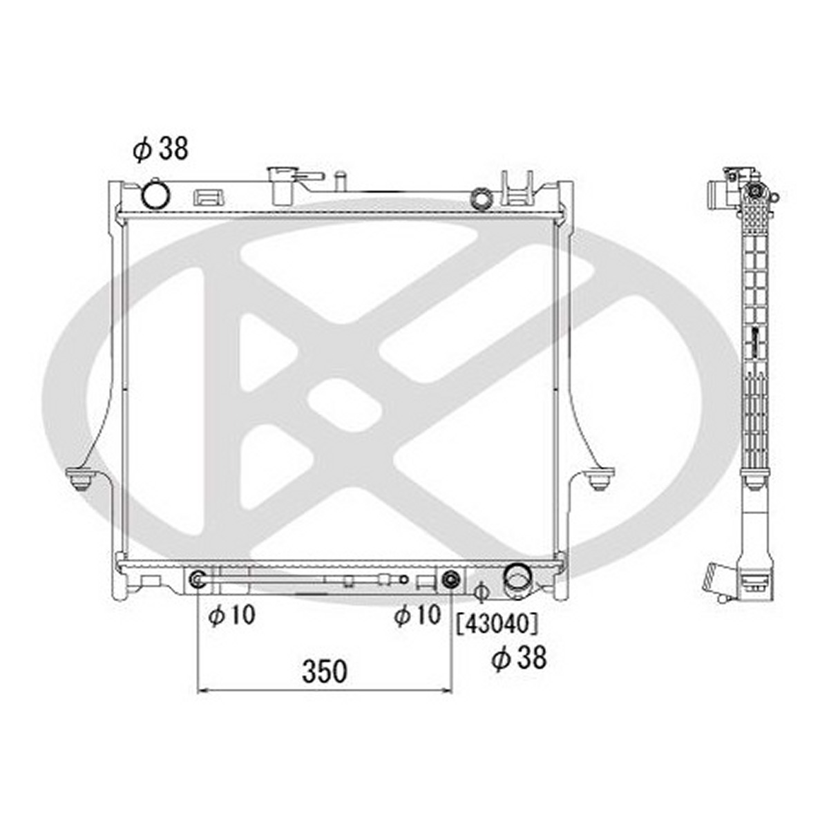 Радіатор двигуна ISUZU D-MAX I, D-MAX II 2.5D/3.0D 05.02-12.18 фото 4