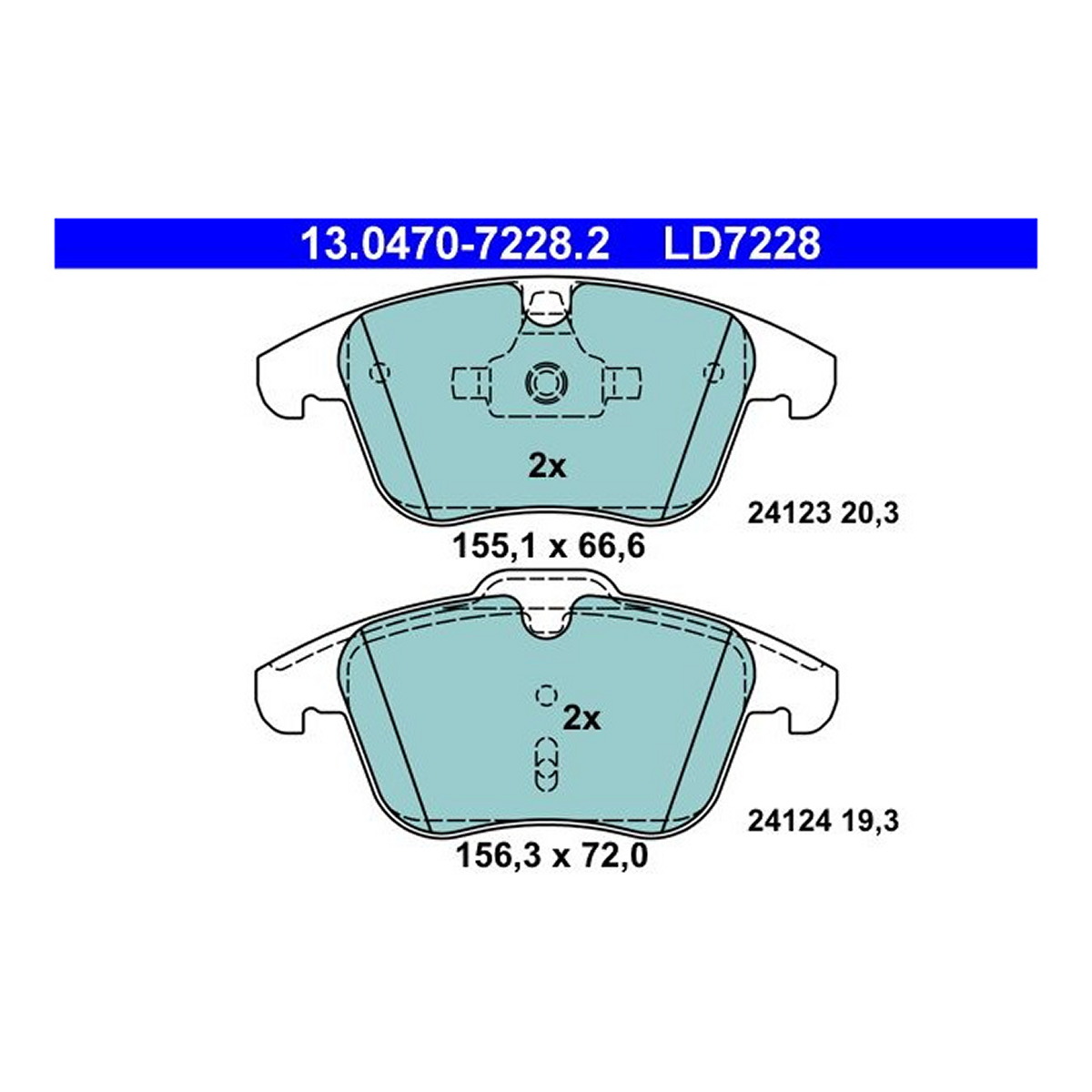 Керамічні гальмівні колодки передн , VOLVO S60 II, S80 II, V60 I, V70 III, XC70 II, FORD GALAXY II, GALAXY MK II, MONDEO IV, S-MAX, JAGUAR S-TYPE II, XF I, XF SPORTBRAKE 1.5-4.4 01.99-12.19 фото 4