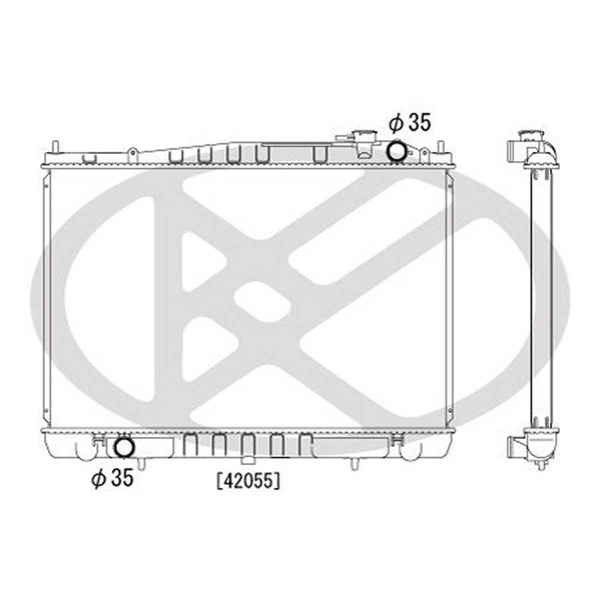Радіатор двигуна NISSAN PICK UP 2.5D/3.2D 02.97-04.05 фото 4