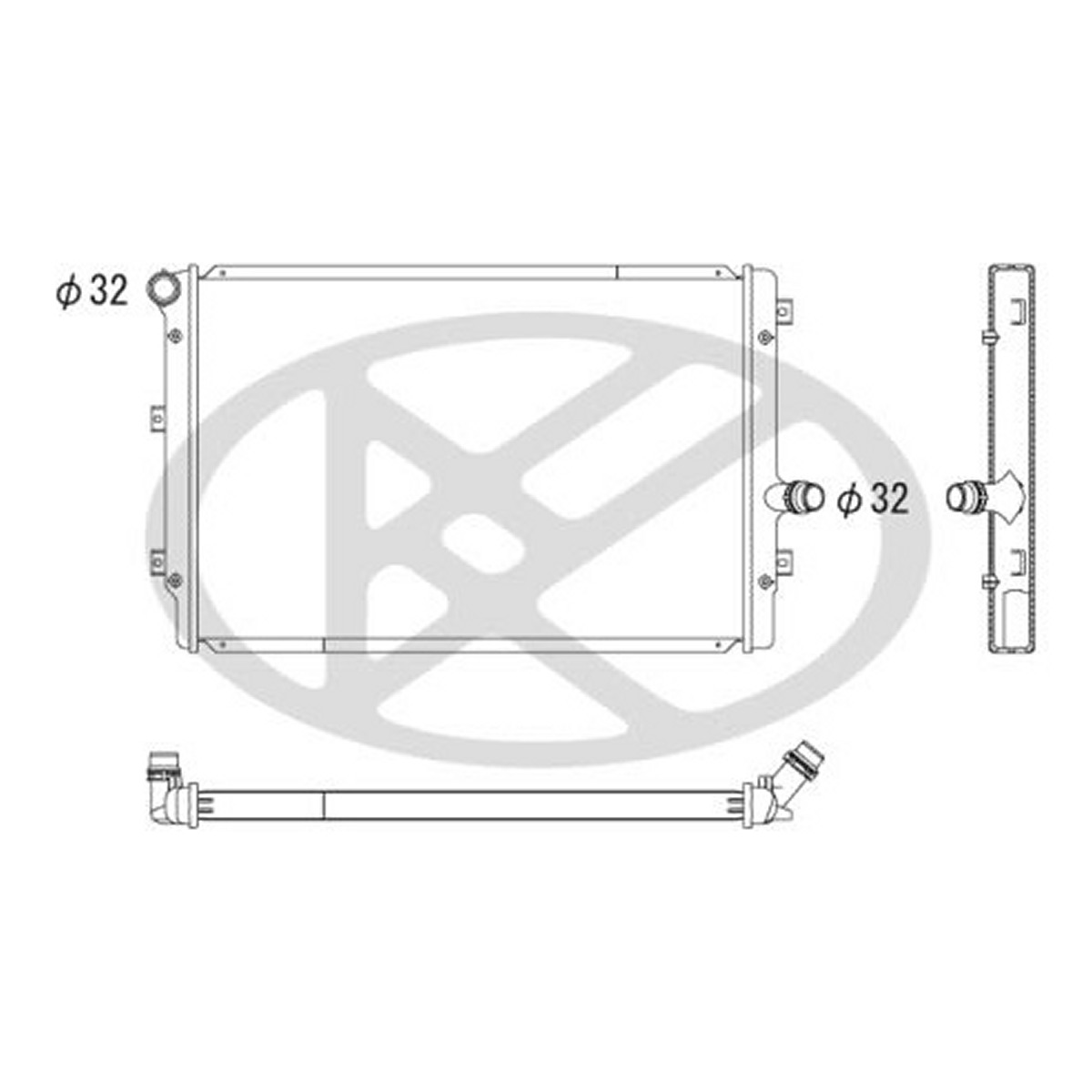 Радіатор двигуна AUDI A3, TT, SEAT ALTEA, ALTEA XL, LEON, TOLEDO III, SKODA OCTAVIA II, SUPERB II, YETI, VW BEETLE, CADDY ALLTRACK IV, CADDY III, CADDY IV, CC B7, EOS 1.2-2.0D 02.03-09.20 фото 4