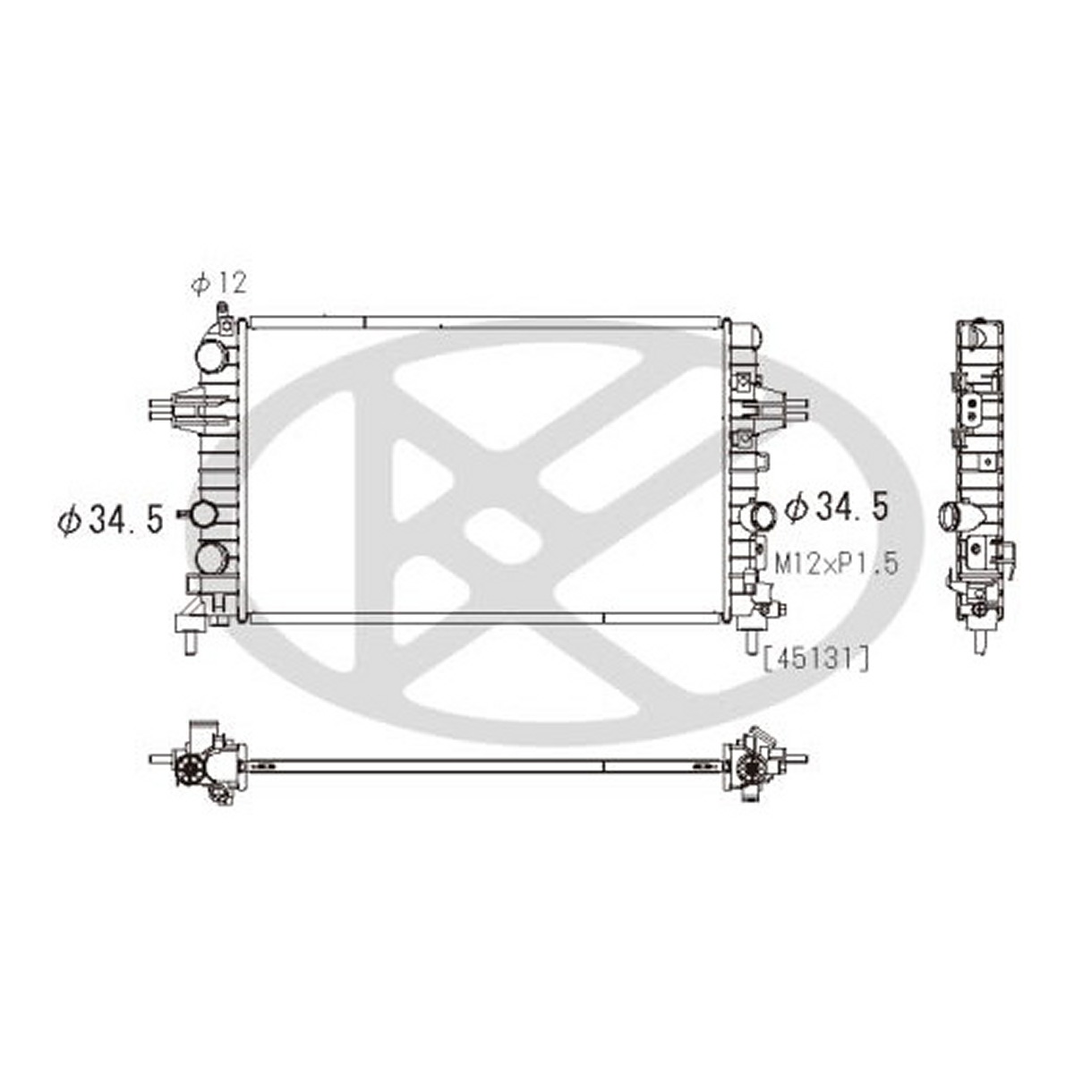 Радіатор двигуна OPEL ASTRA H, ASTRA H CLASSIC, ASTRA H GTC, ZAFIRA B 1.6-1.8LPG 03.04-04.15 фото 4