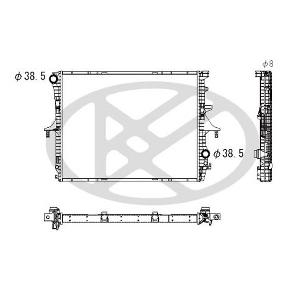 Радіатор двигуна AUDI Q7, PORSCHE CAYENNE, VW TIGUAN, TOUAREG 1.4-6.0 05.02-07.18 фото 4